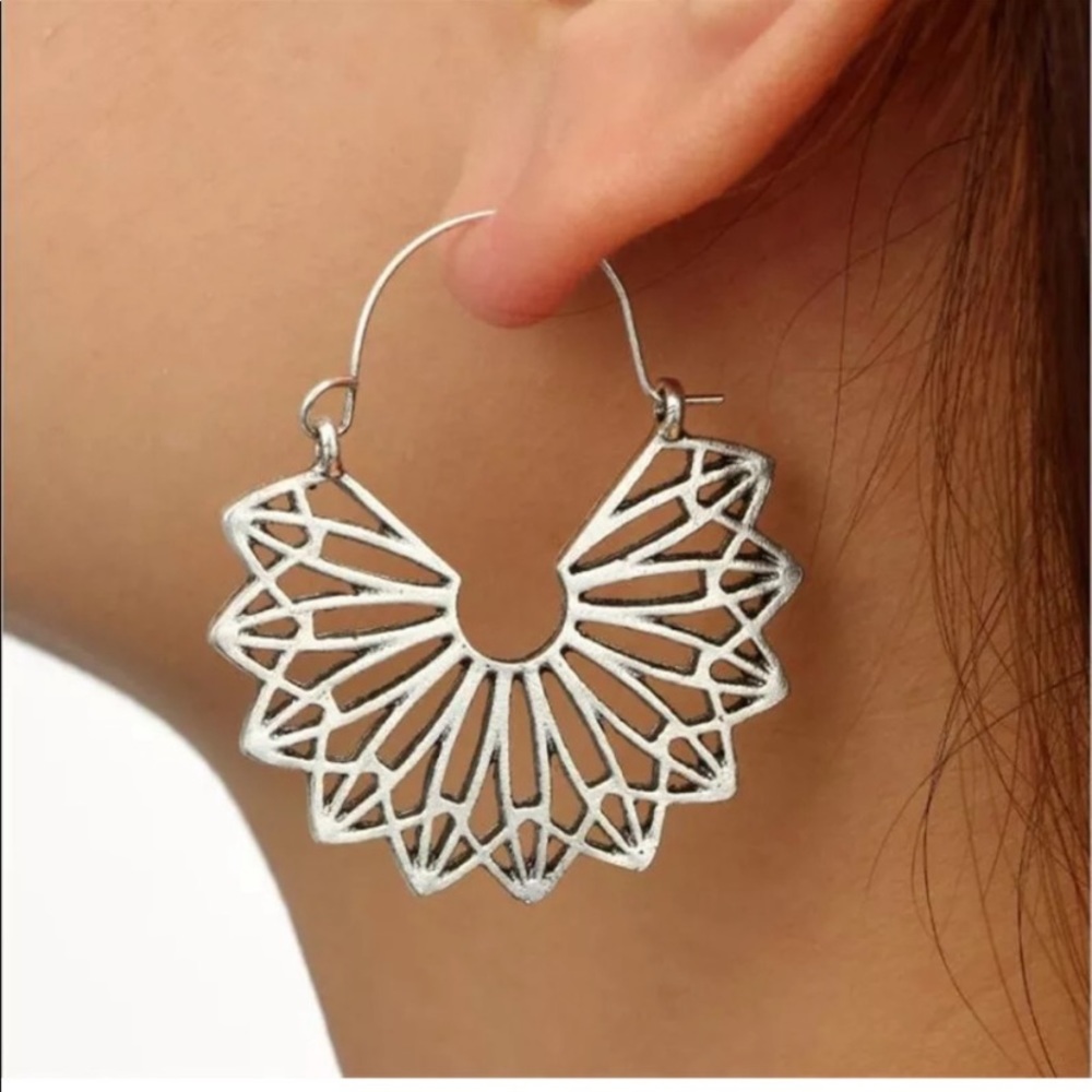 Gold Boho Dangle Drop Earrings - Picture 2 of 2